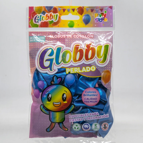 Globos Perlados Globby 9 Pulgadas Varios Colores X 25 Unidad