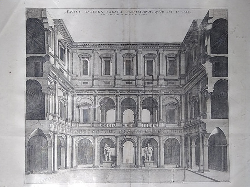 Grabado Antiguo S Xviii Arquitectura Villa Farnesi Ab1424g (Usado)