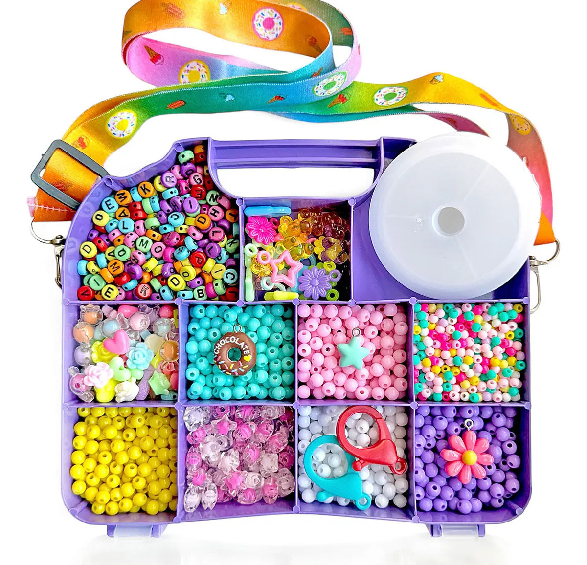 Kit Miçangas Bolsa Maleta Fazer Pulseiras Infantil 2000 Pçs
