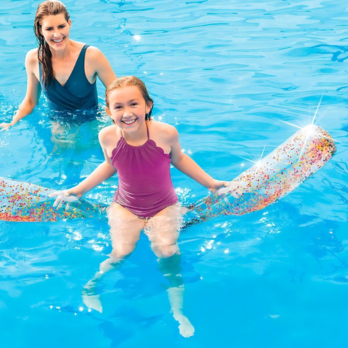 Macarrão Inflável Para Piscina Com Glitter Intex Cor Água