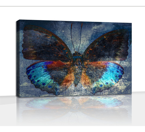 Cuadro Canvas Hermosa Pintura De Una Mariposa 90x130cm 