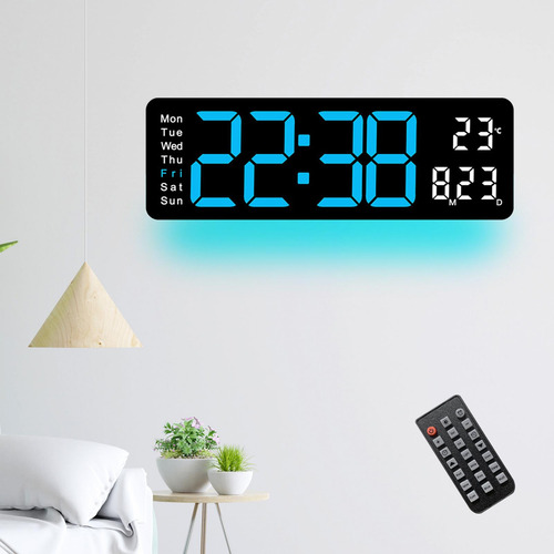Reloj Digital, Reloj De Mesa, Reloj Despertador Azul