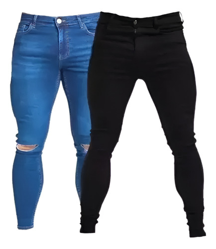 Jean Chupin Hombre Combo Pack X2 Elastizado Maxima Calidad!