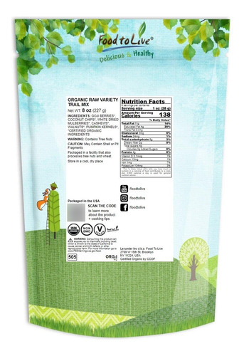 Mezcla De Frutos Secos De Variedad Orgánica, 8 Onzas: Mezcla