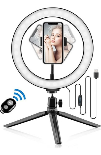 Imagen 7 de 7 de Aro De Luz Led 26cm Tripode Para Celular+ Remoto Bluetooth