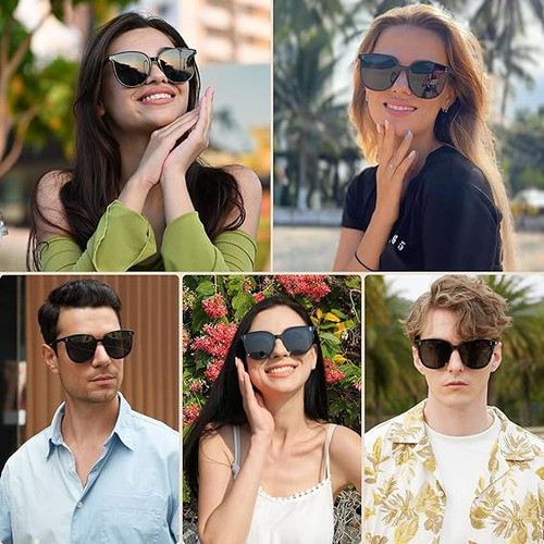 Lentes De Sol Polarizadas Runhigh Cuadradas Uv400 Protección Para Humbye Mujer Gafas De Sol Negras Retro Cuadradas Para Caballero