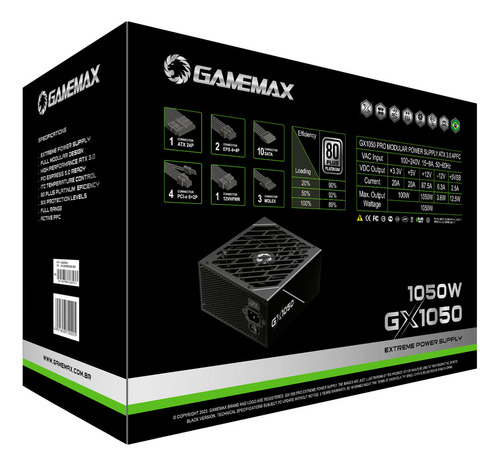 Gamemax Gx1050prbks8810br Fonte 1050w 80 Plus Platinum Modul