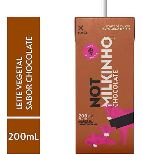 Not Milkinho Chocolate Leite Vegetal 200ml Cada 27 Unidades Notco