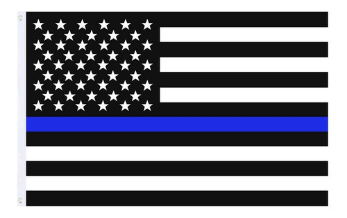 Bandera Estados Unidos Police Support Negra 1.5m X 90cm Usa