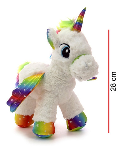 Imagen 3 de 5 de Unicornio Pardo Con Alas Peluche 28cm Phi Phi Toys La Plata