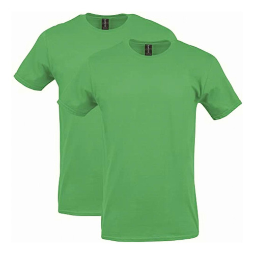 Gildan Softstyle Playera De Algodón, Estilo G64000, Paquete Color Verde Irlandés (paquete De 2)