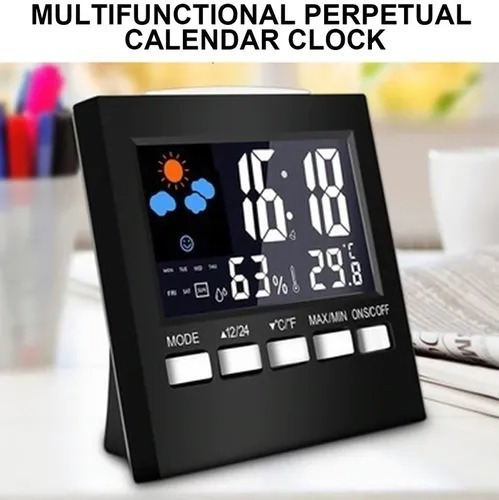 Reloj Meteorológico Con Pantalla A Color, Termómetro Digital