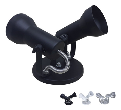 Kit 10 Spot De Luz Duplo Sobrepor 2 Lampadas Led Par20 Bulbo Estrutura Preto 110v/220v