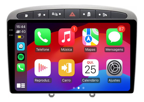 Multimidia Peugeot 308 9p Octacore Android Carplay 6gb 128gb