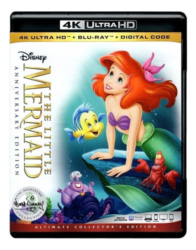 La Sirenita Little Mermaid Pelicula 4k Ultra Hd + Blu-ray