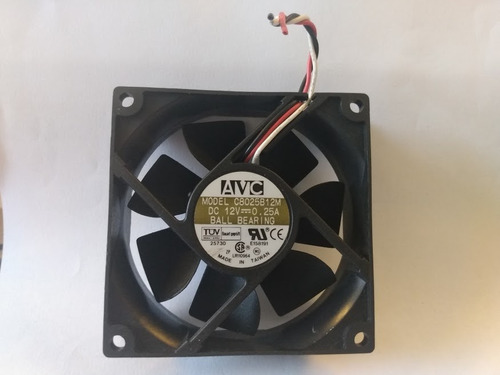 Cooler 80x80x25mm 12v 0.25a 2500rpm C8025b12m 3 Fios