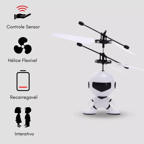 Mini Drone Robô Voador Azul Voa de Verdade Brinquedo - Robomix