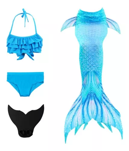 Colas de sirena para nadar para niñas y niños, traje de baño bikini para  niños de 3 a 12 años (sin monoaleta)