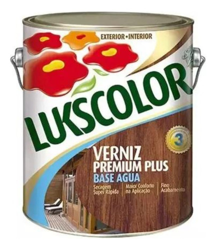 Verniz Base Água Madeira Cores 3,6lt Lukscolor Móveis Galão Cor Imbuia