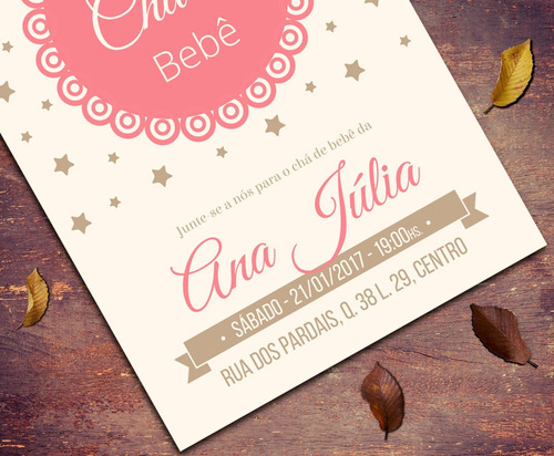 Imagem 4 de 4 de Convite Chá De Bebê Realeza Coroa 10x15cm - 10 Unidades