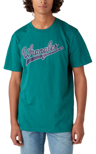 Polera Hombre Wrangler Seasonal Logo Tee Bayberry Green