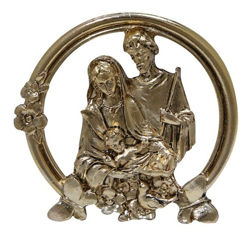 Medallón Sagrada Familia  Baño De Oro  