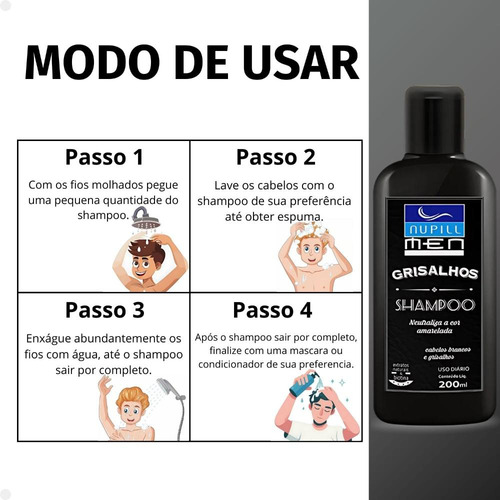 Shampoo Nupill Men Grisalhos 200ml
