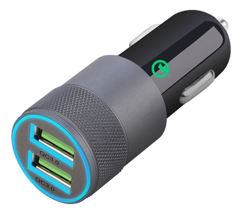 Cargador De Coche De 24 W, Doble Usb, Carga Rápida, Luces Le