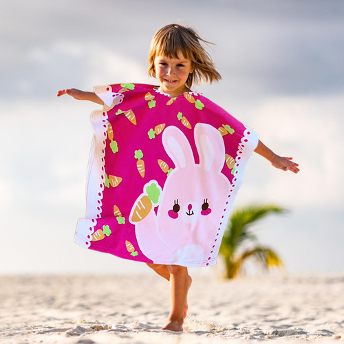Toalla De Playa En Y Con Capucha Para Niños, Baño Con Capuch