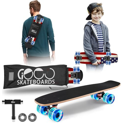 Gieeu Skateboards Con Ruedas Coloridas Para Principiantes