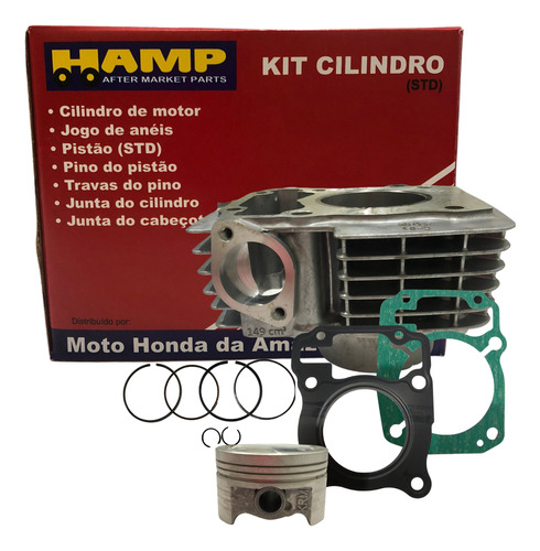 Kit Cilindro Pistão Anéis Hamp Original Cg 150 Titan 04-15