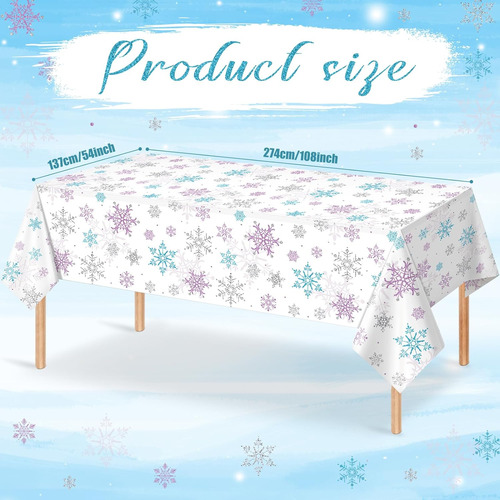 3 Piezas De Decoración De Mantel De Fiesta De Copo De Nieve