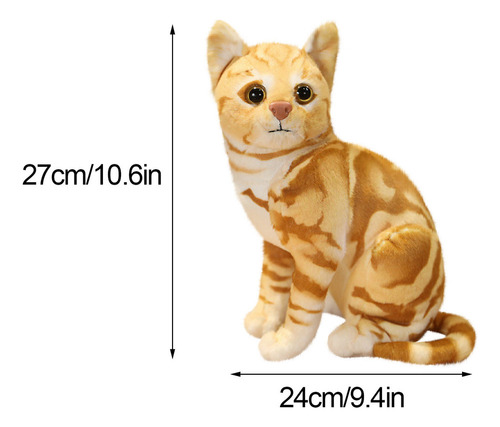 Lindos Gatos De Simulación De 27 Cm, Juguetes De Peluche, Mu