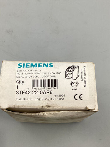 Houston Stock New Siemens 3tf4222-0ap6 Type 3tf Contacto Yyr