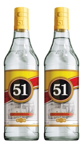 Kit Cachaça 51 Pirassununga 965ml 2 Unidades
