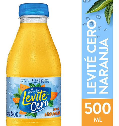 Agua Saborizada Levite Cero Naranja Sin Gas X 500 Cc