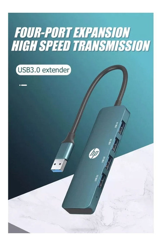 Imagen 3 de 3 de Hp Dhc-ct100 Adaptador Hub Con 4 Puertos Usb 3.0 5gbps 5v
