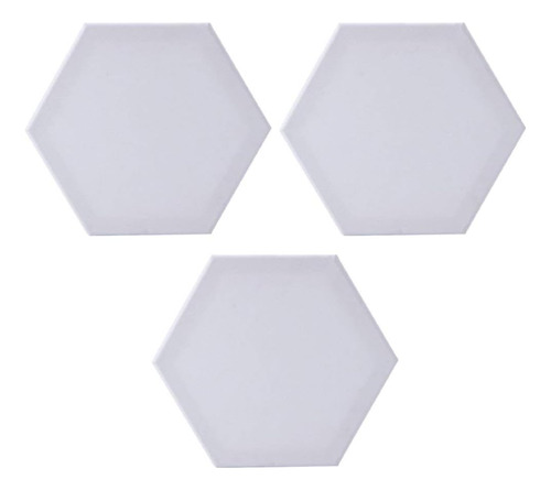 3 Pcs 12.5cm Tablero De Pintura Blanco Forma De Hexágo...