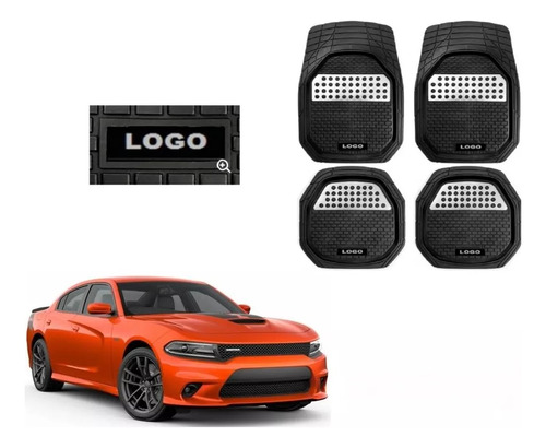 Tapetes 4pz Bandeja 3d Logo Dodge Charger 2020 - 2023 2024