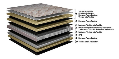 Colchão Queen Pocket 158x198x32 Cama Inbox Ocean Bege