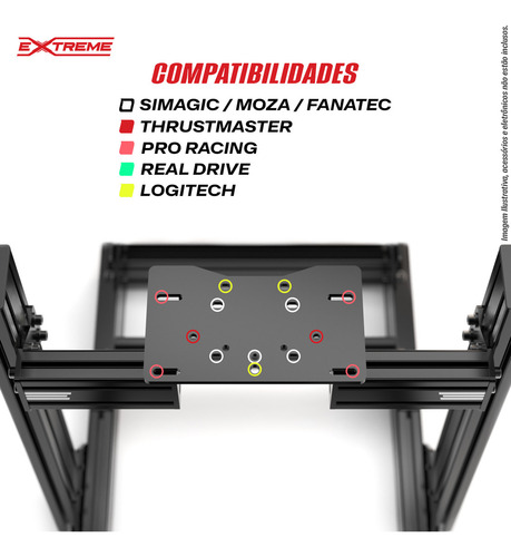 Cockpit Suporte Para Volante Alumínio Ax80 Cor Preto