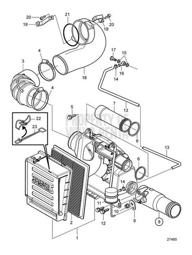 21702999 Elemento Filtro Ar Motor Volvo Penta D4 D6 D9 D11