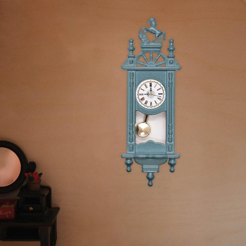 Reloj De Pared Para Casa De Muñecas 1/12, Reloj Azul