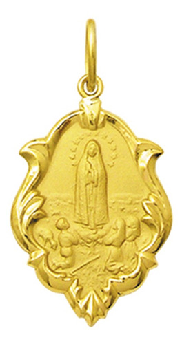 Medalha Nossa Senhora De Fátima 100% Ouro 750 1,0cm