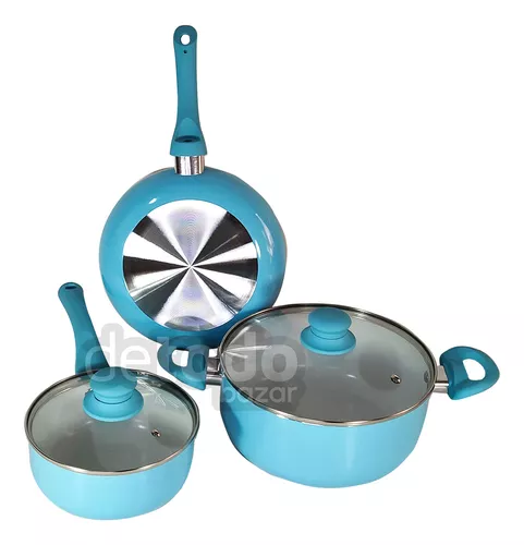 Set Ollas Bateria Cocina Sarten Ceramica Juegos De Ollas 9pz