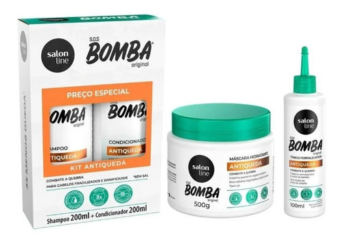 Kit Completo Sos Bomba Antiqueda 4 Produtos Salon Line