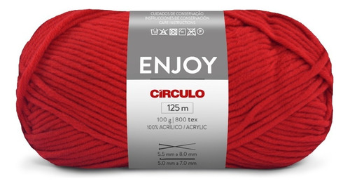 Lã Enjoy 100g Circulo - Tricô / Crochê Cor 3583 - Fogo Vermelho
