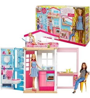 Casa Glam De La Barbie 2pisos Es Portatil Muñeca +13 Piezas