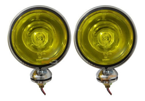 Farol Milha Cromado Redondo Amarelo 940a