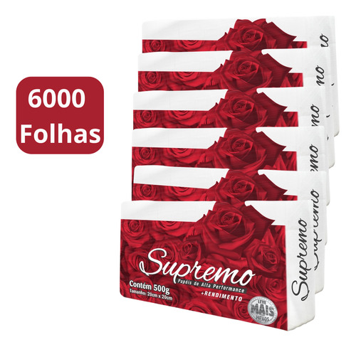 Papel Toalha Supremo 6000 Fls Interfolha 100% Virgem